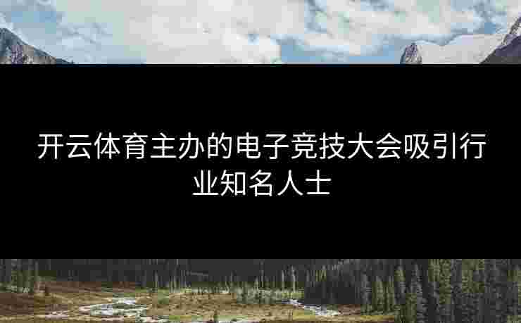 开云体育主办的电子竞技大会吸引行业知名人士