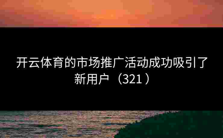 开云体育的市场推广活动成功吸引了新用户（321 ）