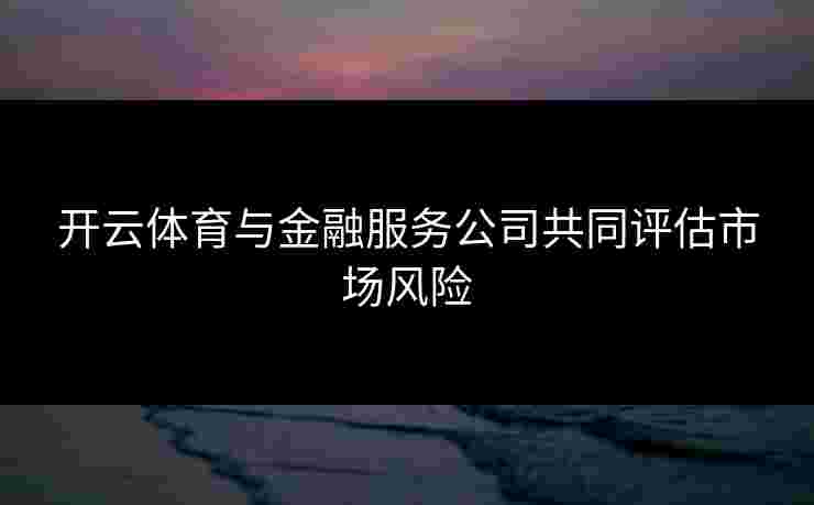 开云体育与金融服务公司共同评估市场风险